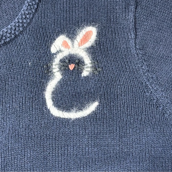 Vintage CJ Banks 1x Sweater Hand Embroidered Bunnies Carrots Easter Button Down - Picture 7 of 8
